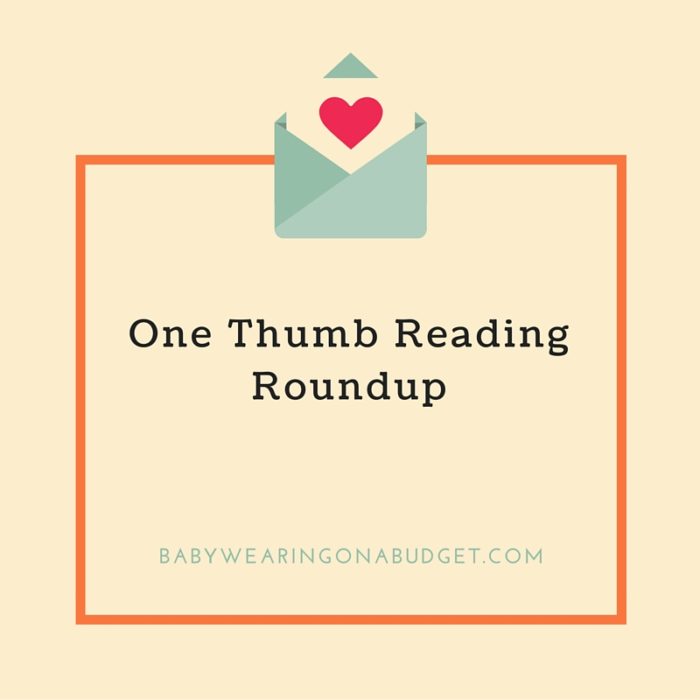 one-thumb-reading-roundup-babywearing-on-a-budget-blog-header